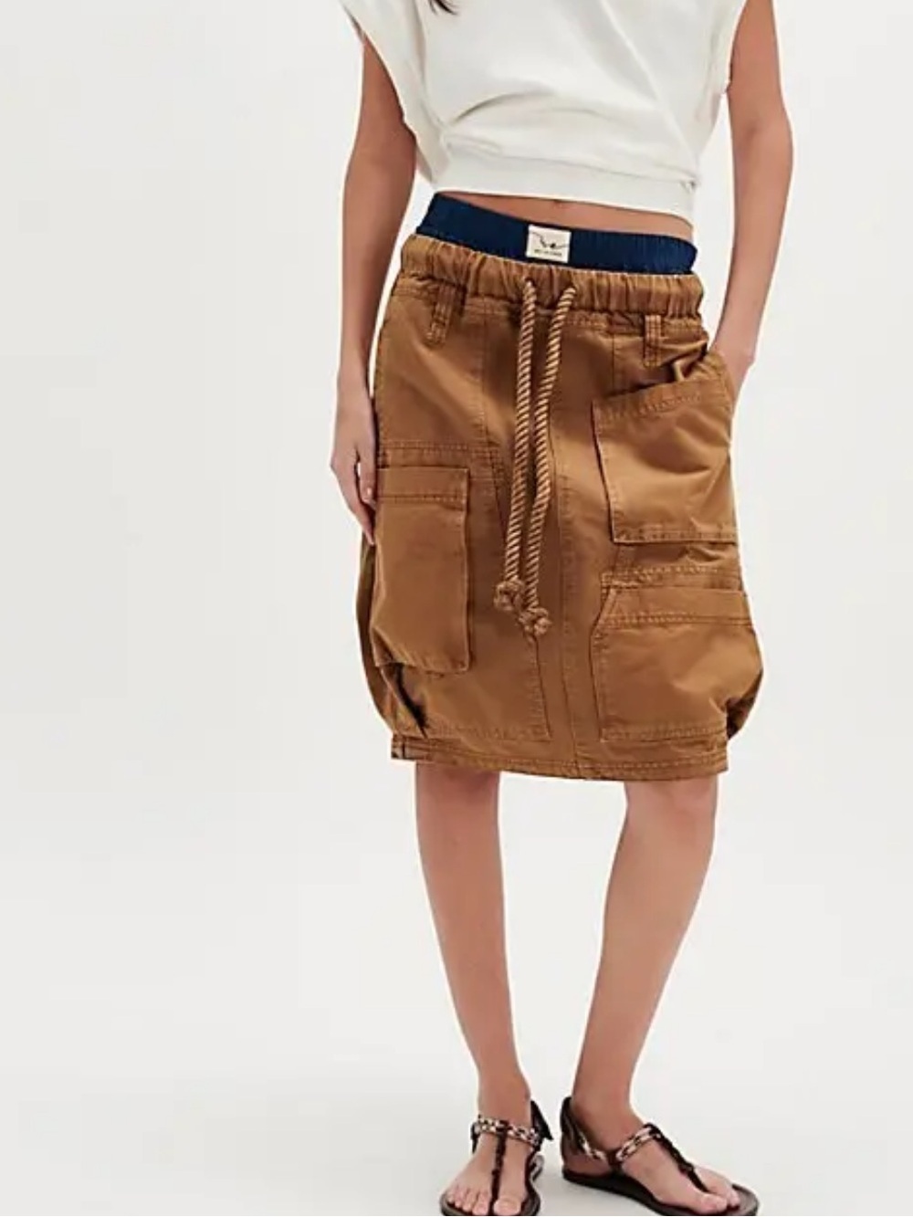 NWT Free People Carmen Midi Skirt in Tobacco